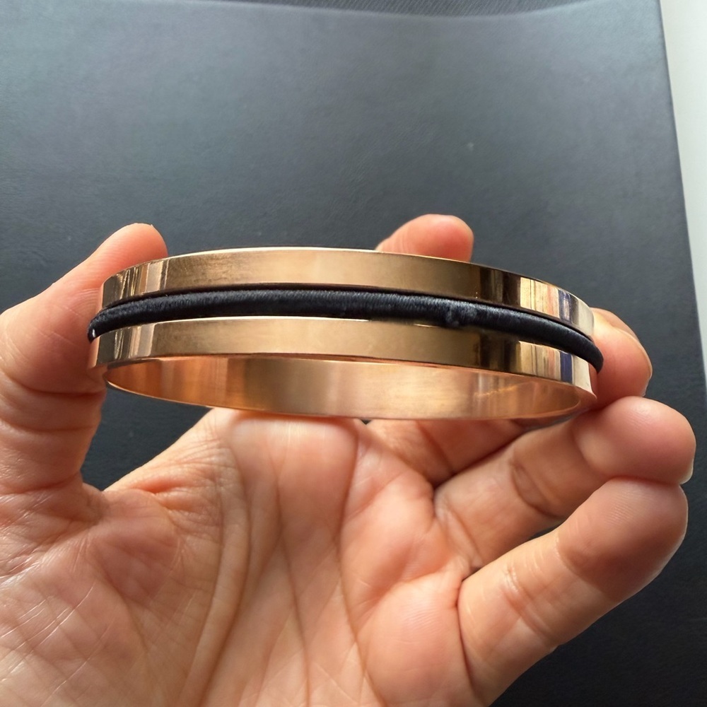 Ashley Bridget Rose Gold-Tone Cuff Hair Tie Bracelet